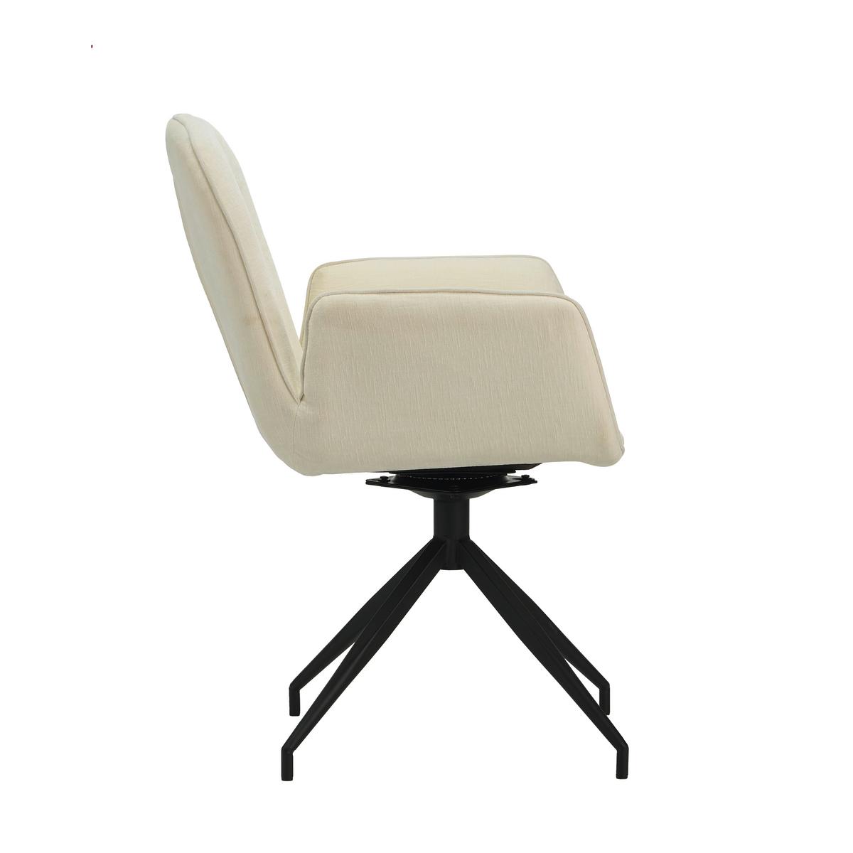 Armlehnstuhl Creme, Weiß, Beige, B: 61 Cm - Beige/Creme, MODERN, Textil/Metall (61/89/62cm) - MID.YOU