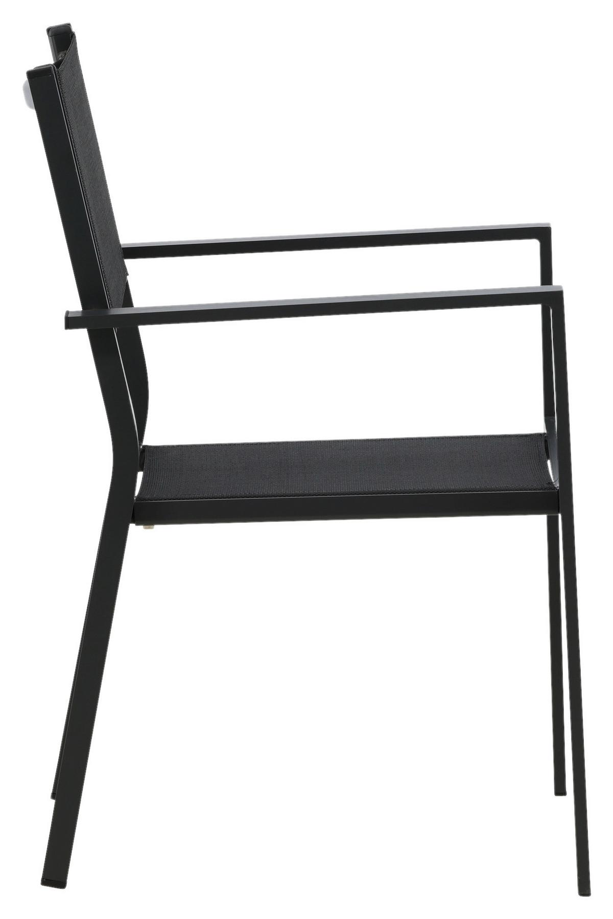 Stapelsessel Copacabana - Schwarz, KONVENTIONELL, Textil/Metall (56.5/88/61cm) - Gardenson