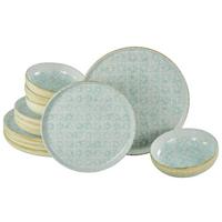 Tafelservice Uno Emiliana 12--Teilig., Creme, Hellblau - Creme/Hellblau, Basics, Keramik - Creatable