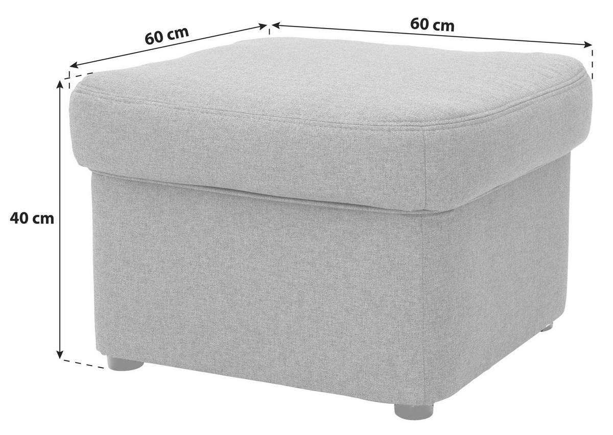 Polsterhocker Papenberg Grau Webstoff H: 40 Cm - Schwarz/Grau, KONVENTIONELL, Textil (60/40/60cm) - MID.YOU