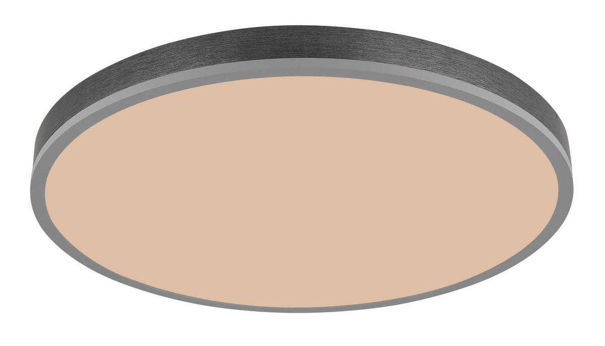 LED-Deckenleuchte Doro D: 60cm Silberfarben Weiß Dunkelgrau - Dunkelgrau/Silberfarben, Basics, Kunststoff/Metall (60/8,5cm) - Globo
