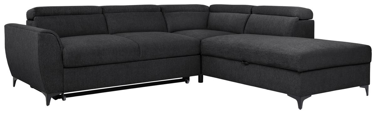 Ecksofa Lapis Schwarz S: 255/217 Cm - Schwarz, KONVENTIONELL, Textil (255/217cm) - MID.YOU