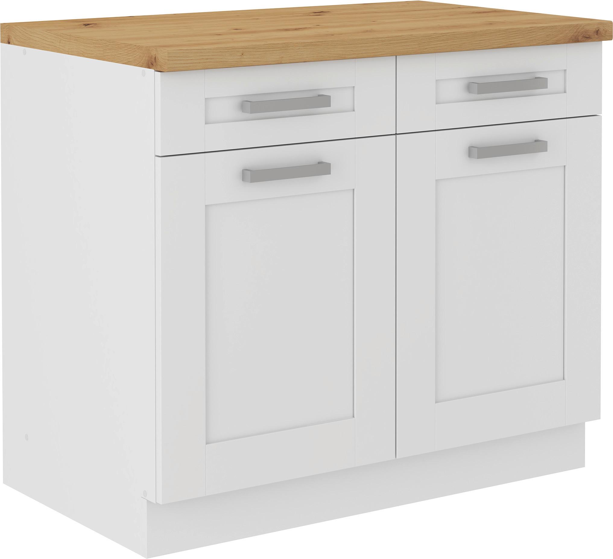 Küchenunterschrank Luisa 100 cm Weiß mit Laden