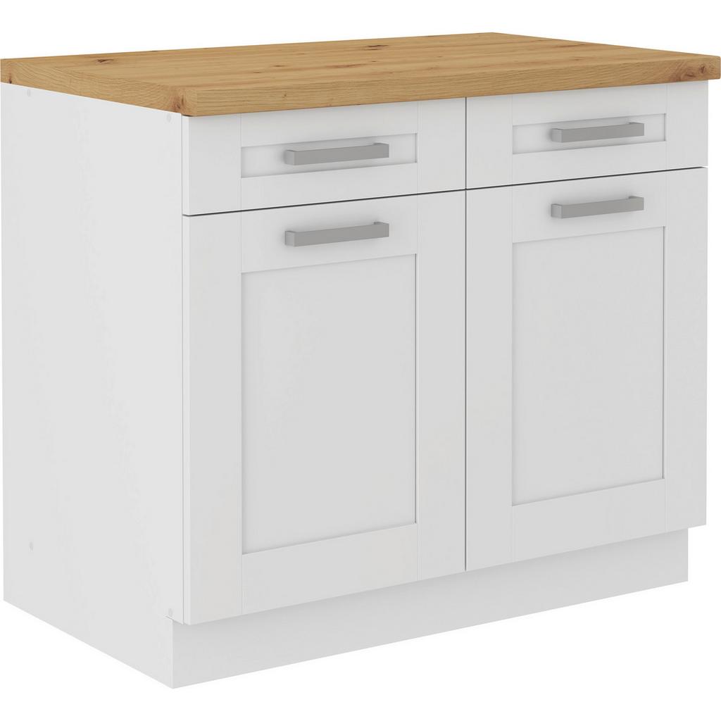 Küchenunterschrank Luisa B: 100 Cm Weiß Mit Laden