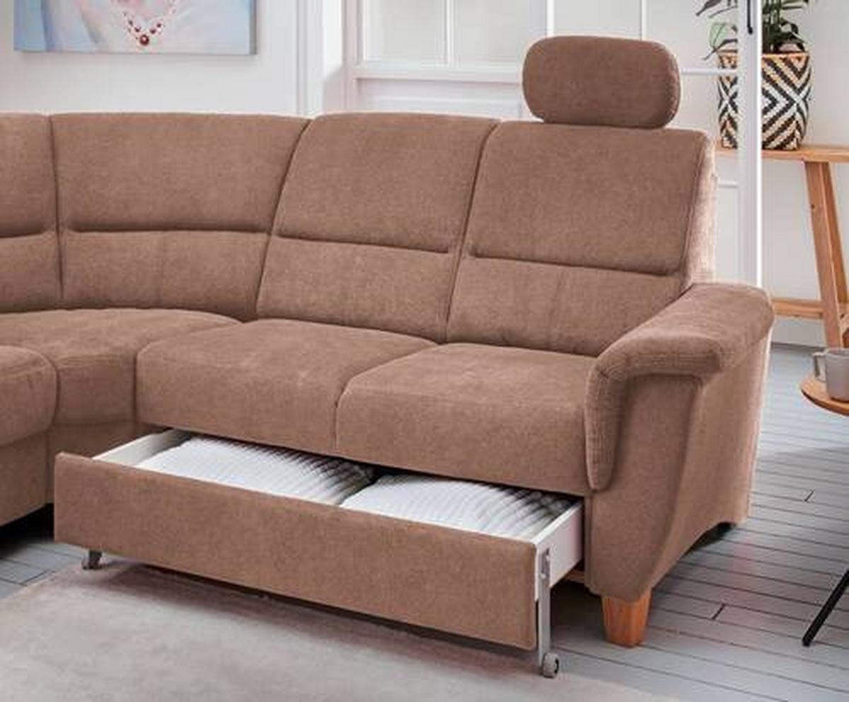 Ecksofa Parole Hellbraun S:241/238 cm - Wildeiche/Hellbraun, KONVENTIONELL, Textil (241/238cm) - Livetastic