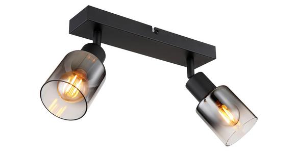 Strahler Timo 2-flammig Verstellbar Ø 6 Cm - Schwarz, MODERN, Glas/Metall (26/6/13,7cm) - Luca Bessoni