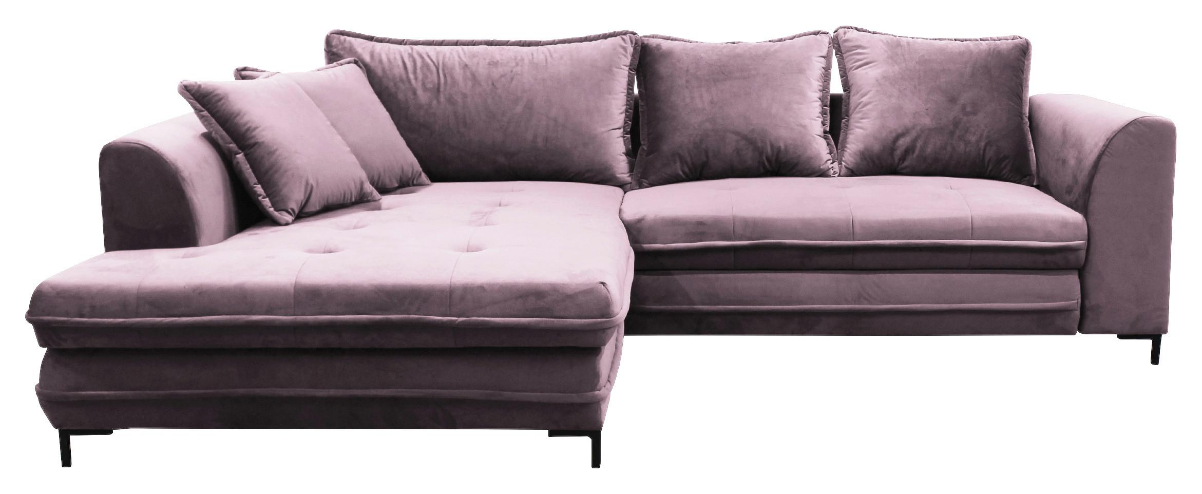Eckschlafsofa BELLO Beere mit Schlaffunktion Ottomane links - Beere/Beige, Design, Textil (187/277cm) - P & B