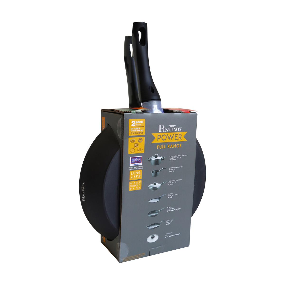 Pfannenset Power 2-teilig Schwarz D: 20/24 Cm - Schwarz, Basics, Kunststoff/Metall (20/24cm) - Pintinox