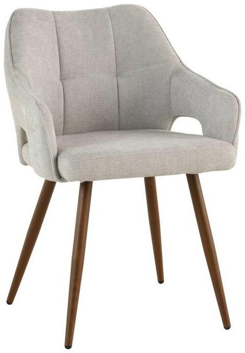 Armlehnstuhl Jamie - Hellbraun/Walnussfarben, LIFESTYLE, Holz/Textil (55/80/60cm) - MID.YOU