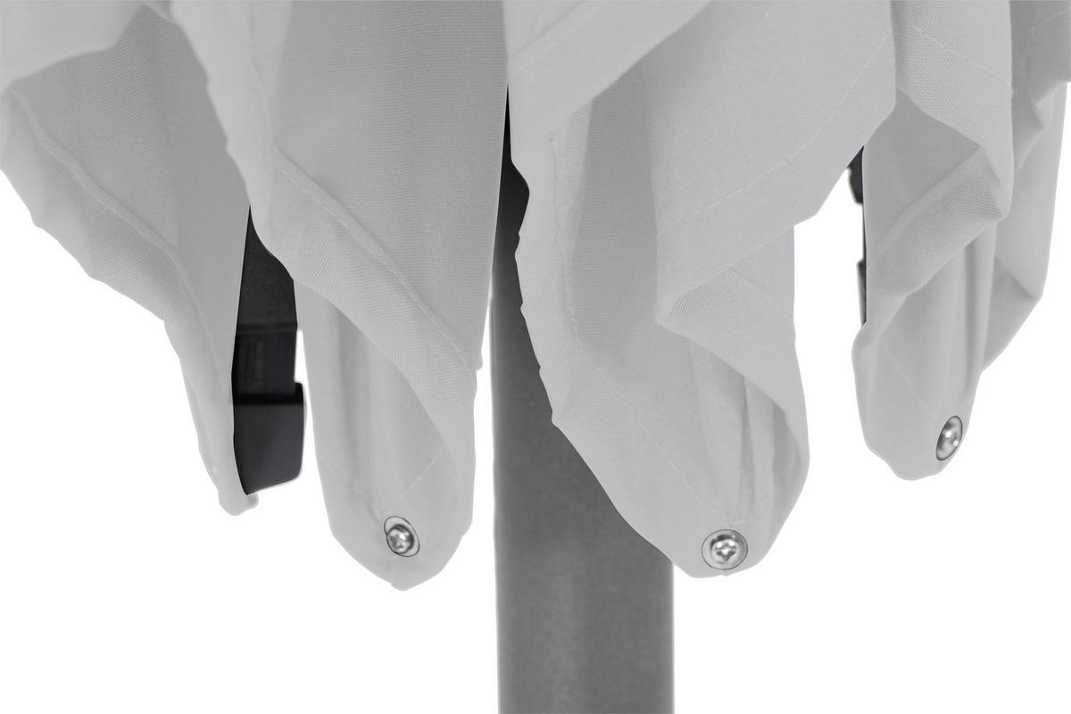 Sonnenschirm Ø 300 H: 238 Cm Anthrazit/grau - Anthrazit/Grau, KONVENTIONELL, Textil/Metall (300/300cm) - Siena Garden