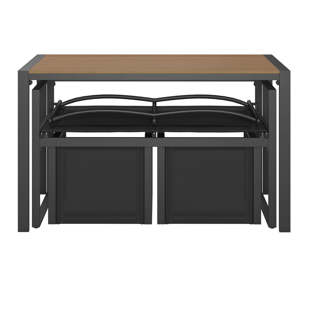 Balkonset Lissabon - Anthrazit/Schwarz, MODERN, Kunststoff/Textil - Beldano