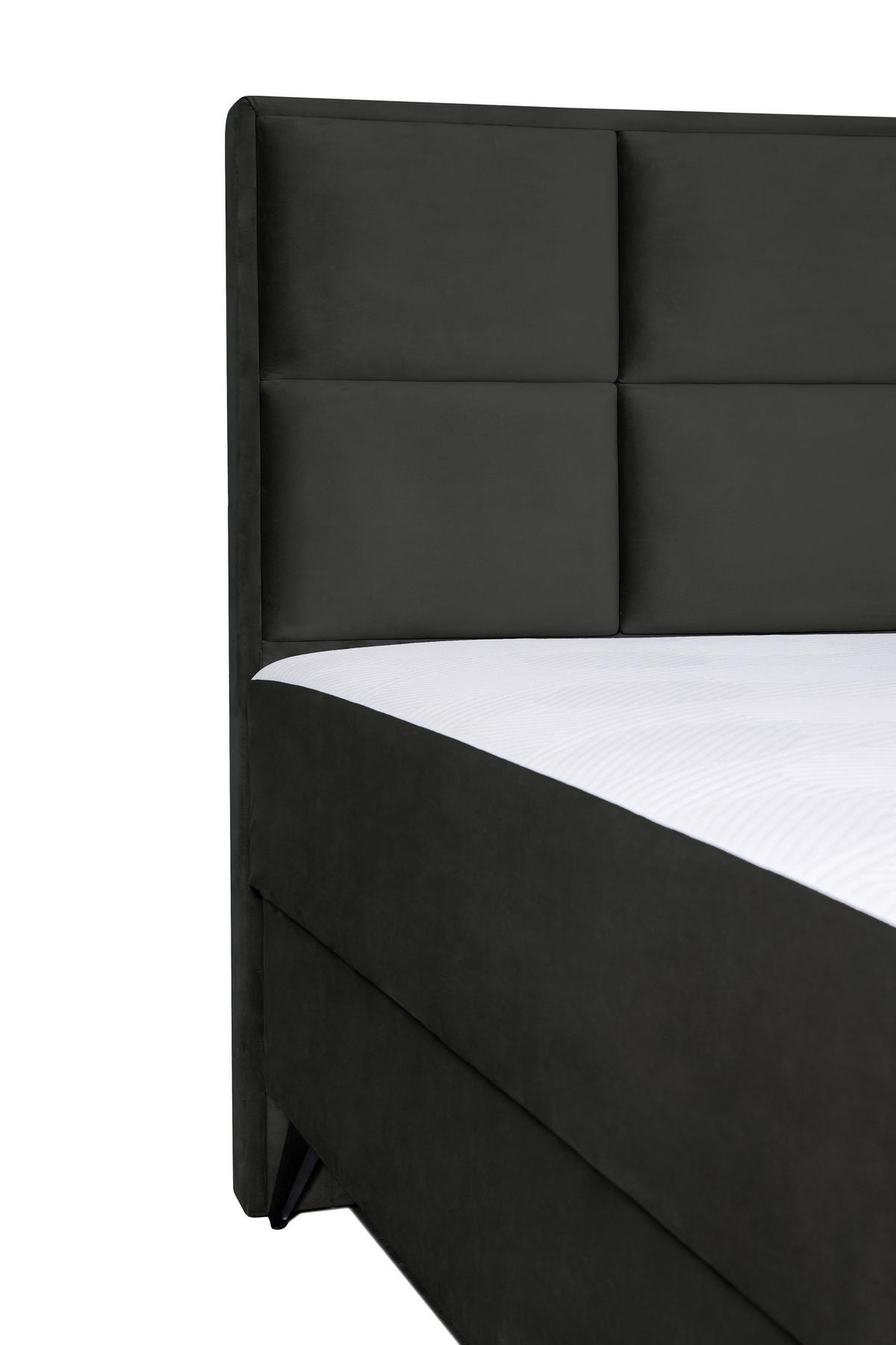 Kárpitozott Ágy Terra 160/200 Cm - sötétszürke/szürke, Konventionell, faalapú anyag/textil (160/200cm)