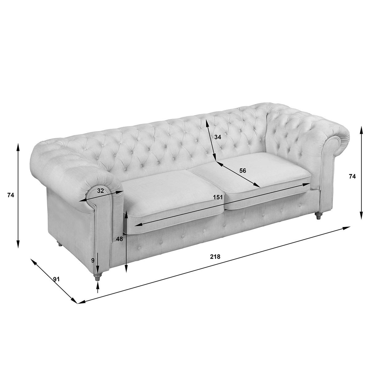 Schlafsofa Laura Hellgrau, B: 218cm - Hellgrau/Braun, Design, Textil (218/74/91cm) - P & B