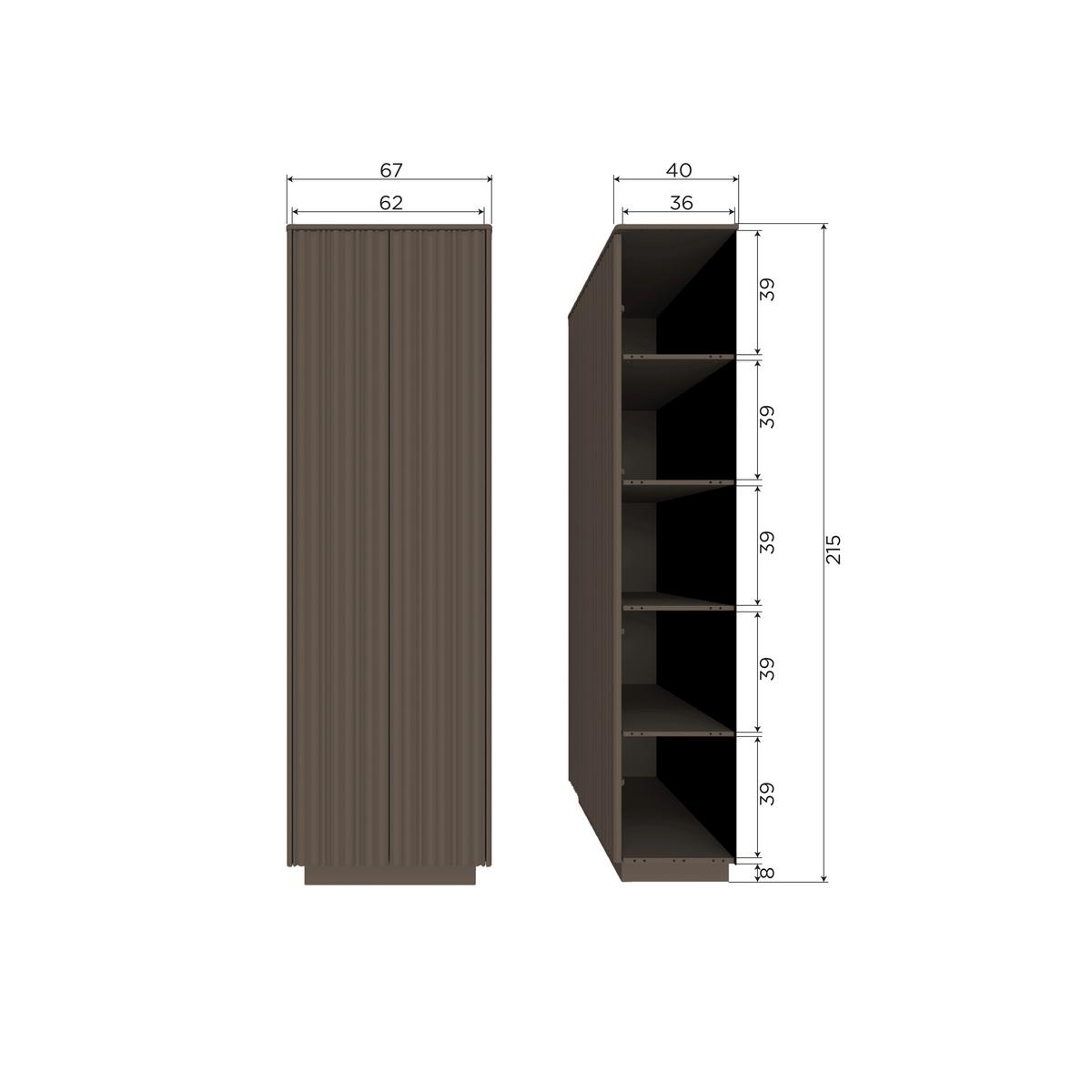 Garderobenschrank Nova Dunkelbraun B: 67 Cm - Dunkelbraun, Design, Holz (67/215/40cm) - Livetastic