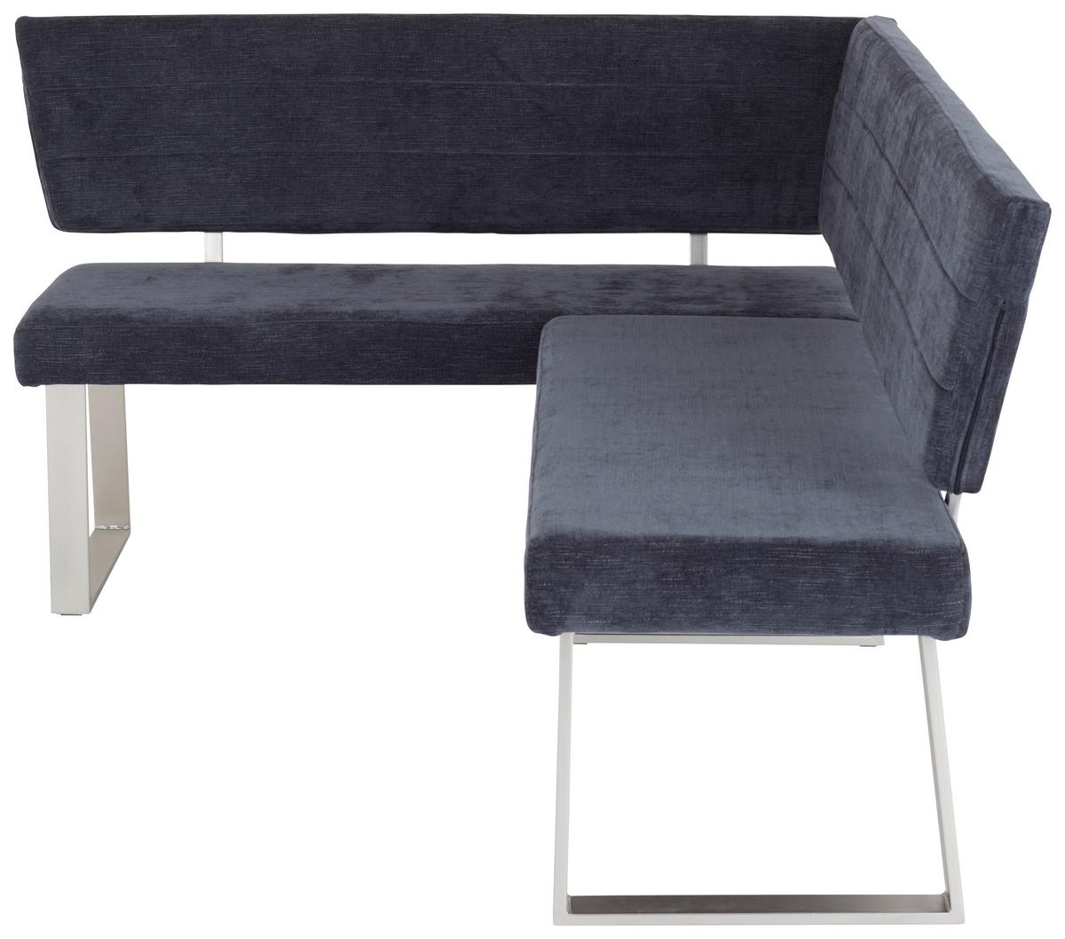 Eckbank Dunkelgrau Hausvik 142,5x187 Cm - Dunkelgrau/Nickelfarben, MODERN, Textil/Metall (142,5/187cm) - MID.YOU