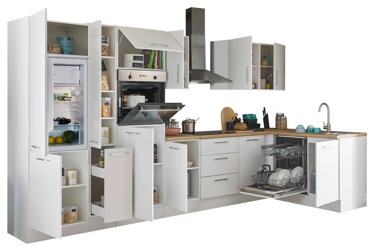 Eckküche Turin Weiß/Eiche Dekor 370x175 cm - Weiß/Eiche Artisan, Basics, Holzwerkstoff (370/175cm) - MID.YOU