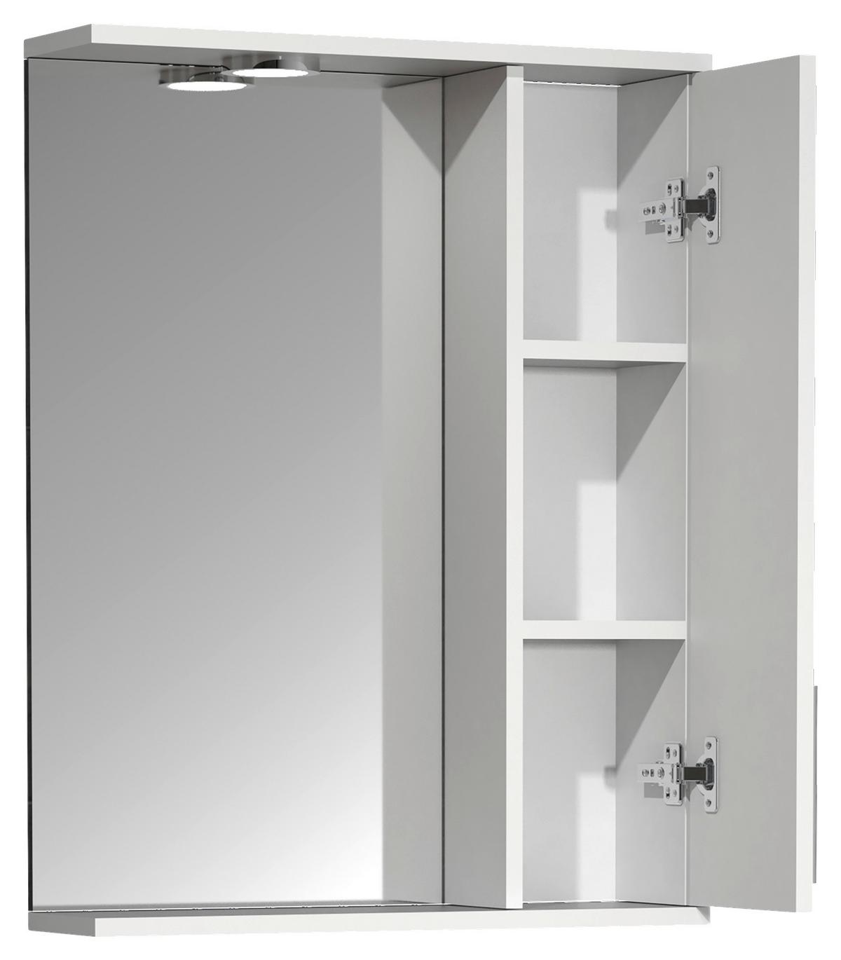 Spiegelschrank Lisalo L - Weiß, MODERN, Glas/Holzwerkstoff (55/71/14cm) - MID.YOU
