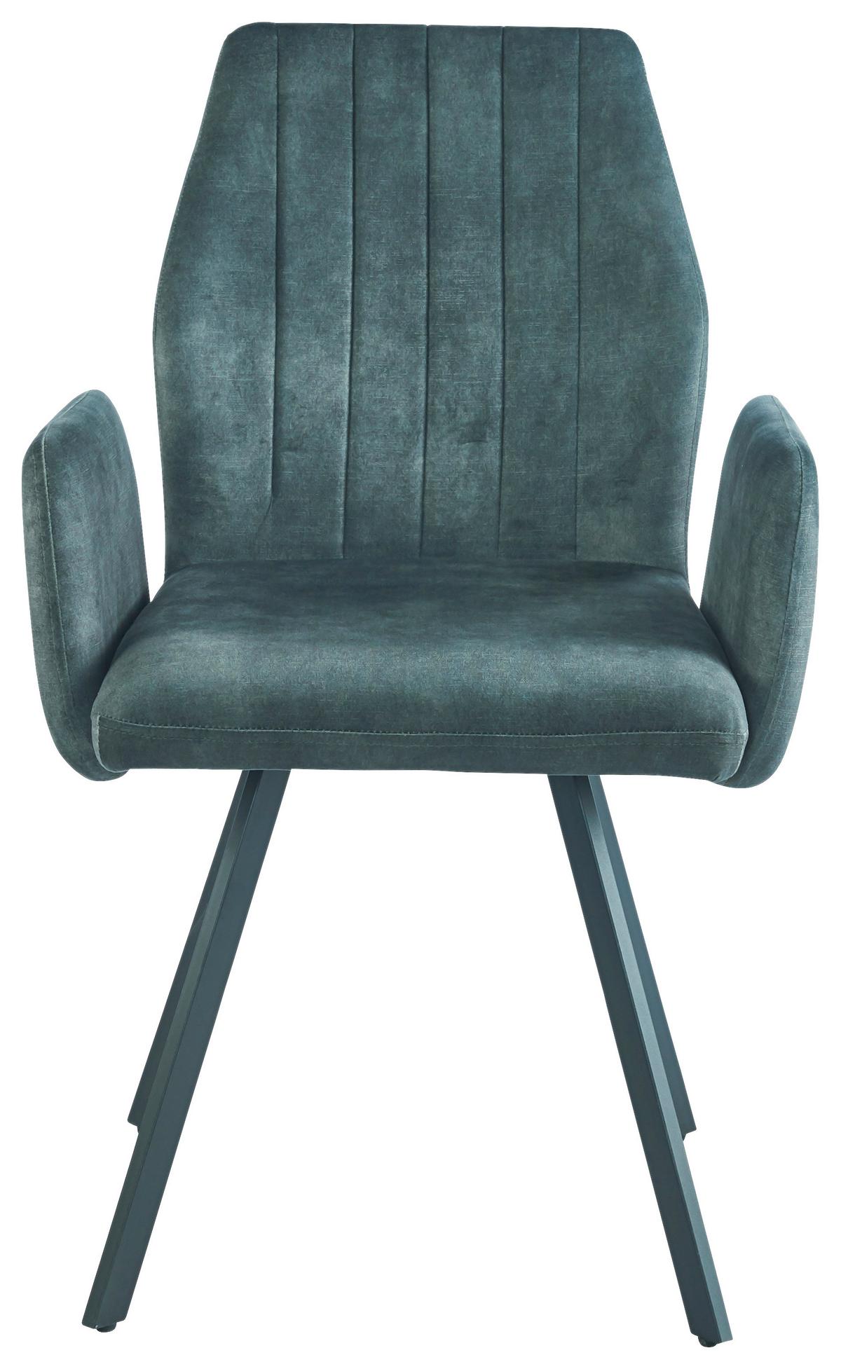 Karosszék Johanna 2 - fekete/sötétzöld, Lifestyle, textil/fém (57/90/60cm)