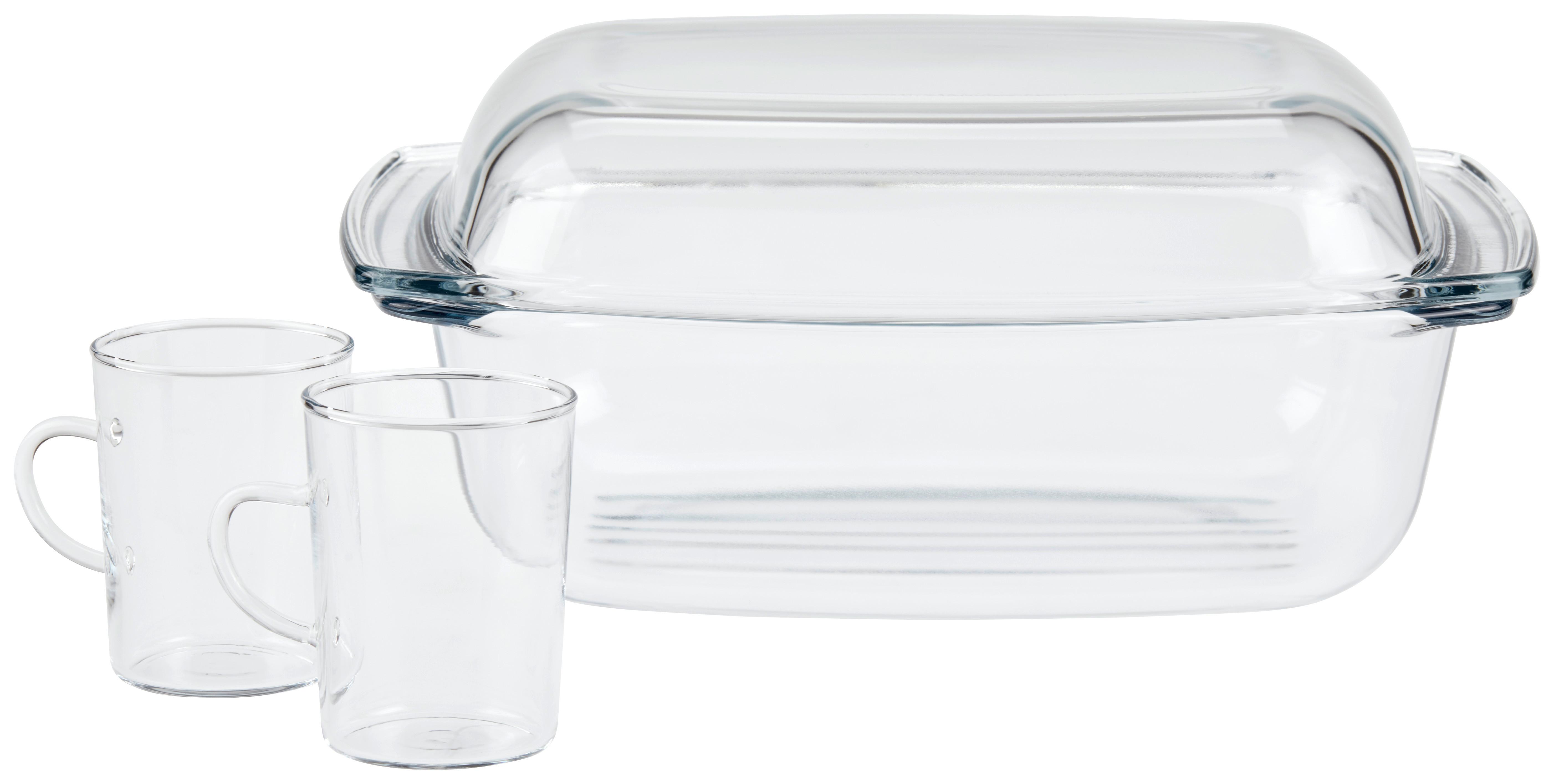 Sütőtál Cassie - áttetsző, Basics, Üveg (34/22/15,6cm)