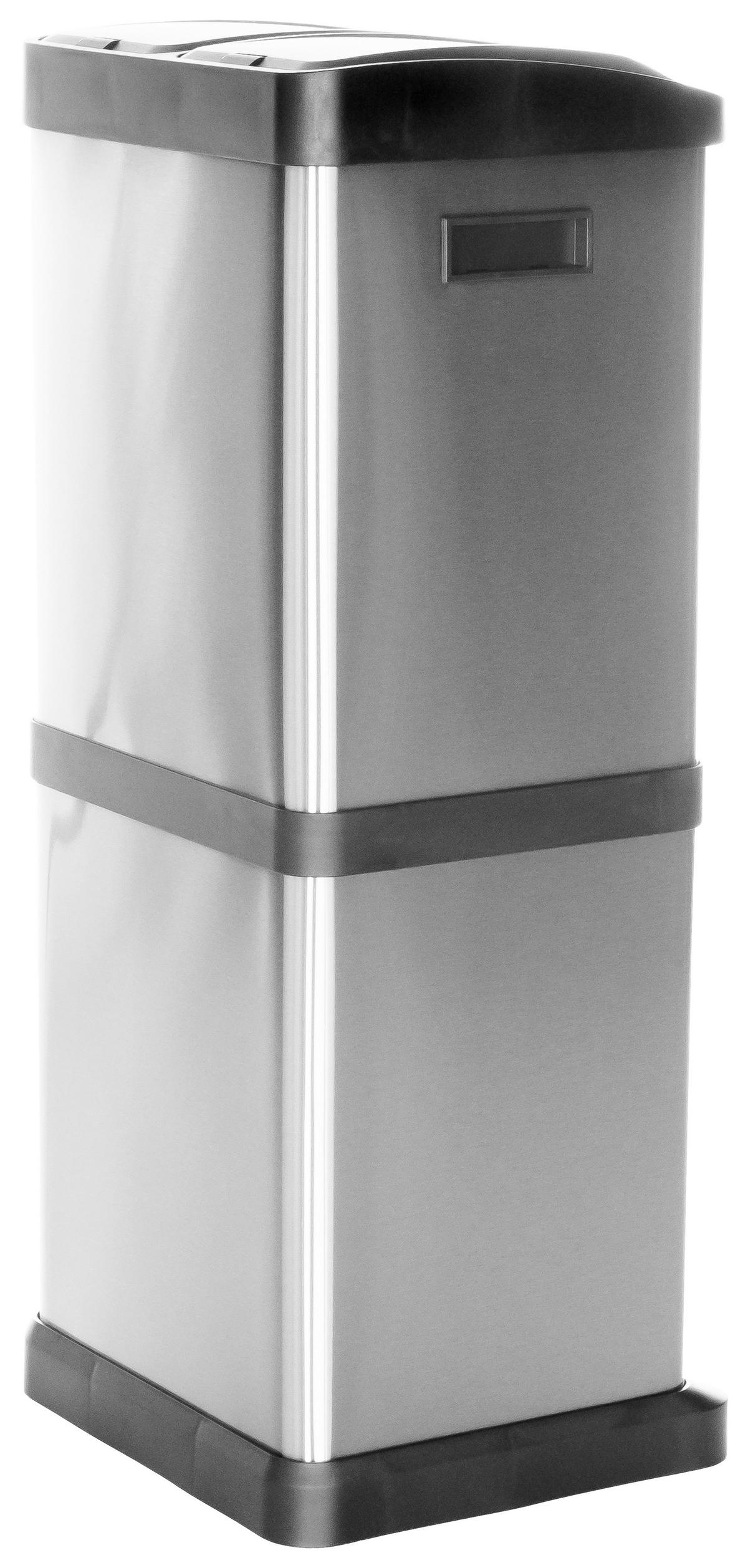 Abfallsammler Clean Vii - Silberfarben/Schwarz, Basics, Kunststoff/Metall (32/78/32cm) - MID.YOU