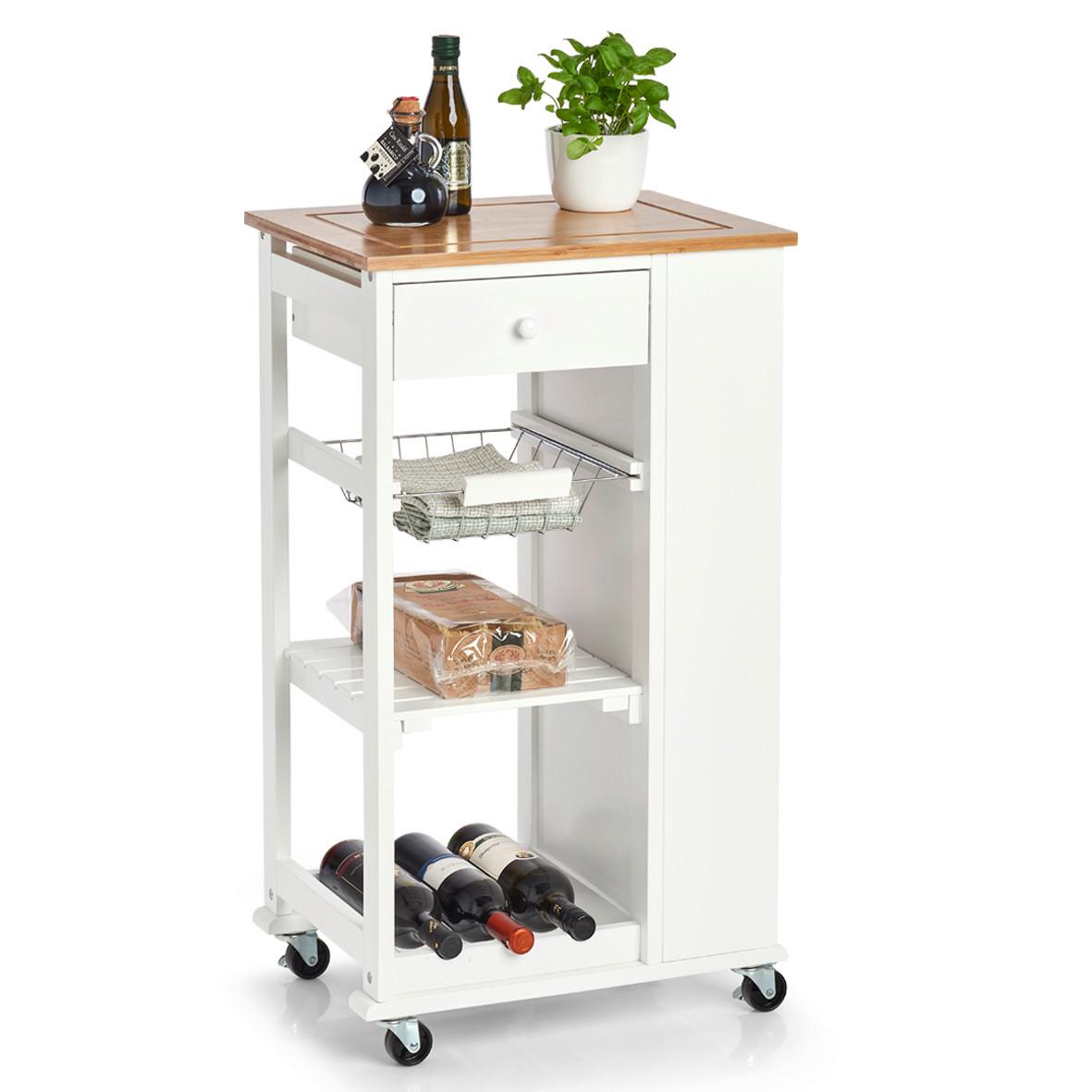 Allzweckwagen Weiß B: 50 cm - Weiß, Basics, Holz (50/37/86,5cm) - Zeller Present