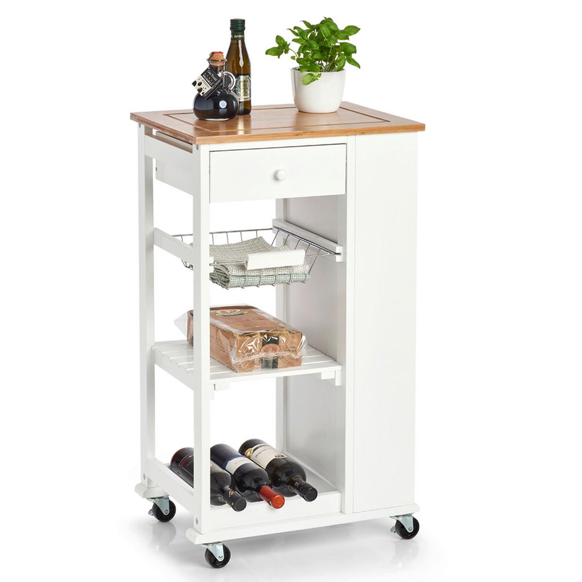 Allzweckwagen Weiß B: 50 cm - Weiß, Basics, Holz (50/37/86,5cm) - Zeller Present