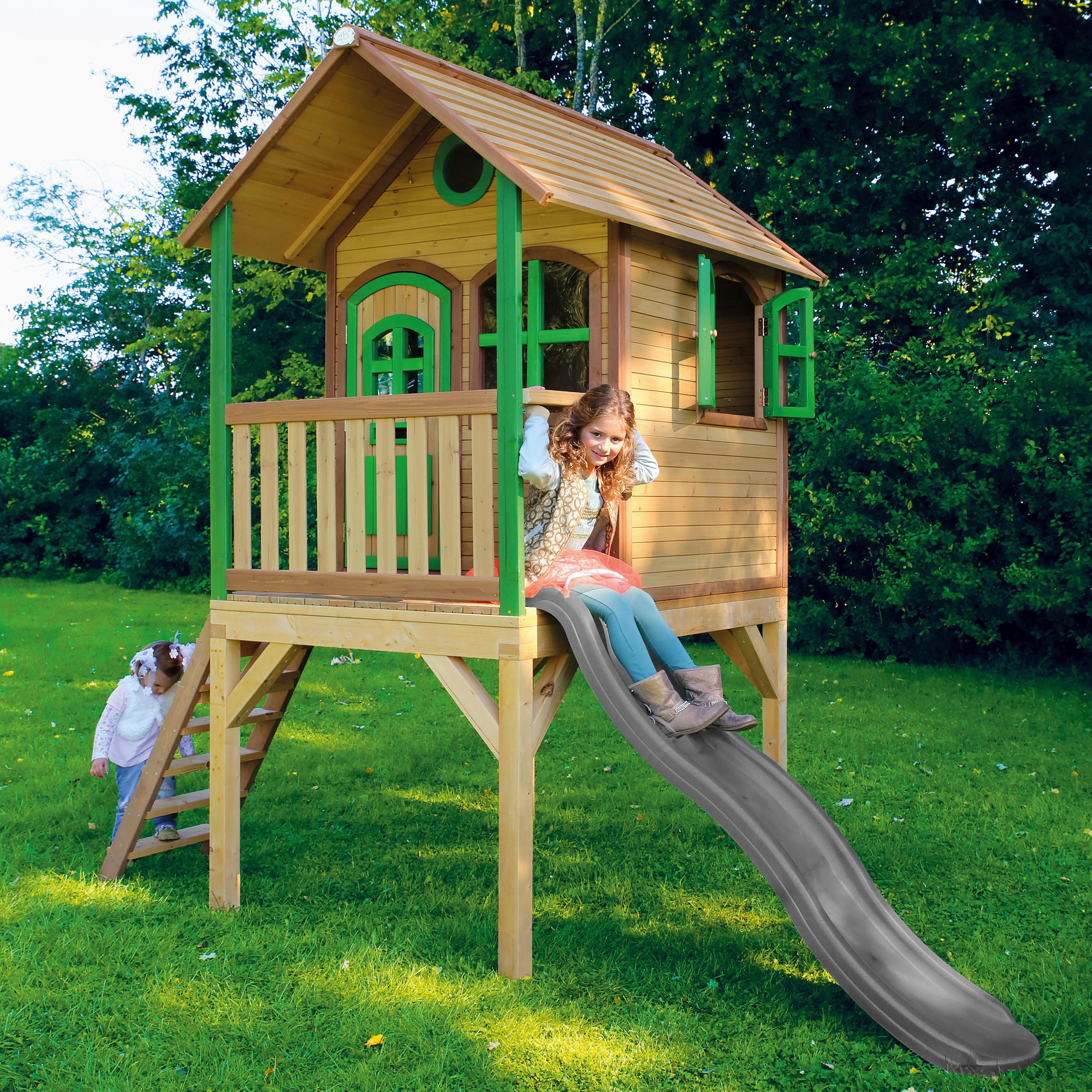 Spielhaus A030.037.80 - Braun/Grau, KONVENTIONELL, Holz (318/272/191cm) - Ambia Garden