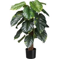 Kunstpflanze Philodendron H: 90 cm - Schwarz/Braun, Design, Naturmaterialien/Kunststoff (90cm) - P & B