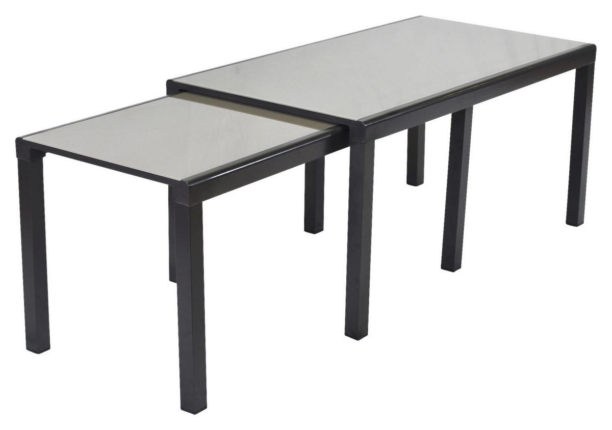 Gartentisch Ausziehbar Flex Metall L 160-320 Cm - Graphitfarben, MODERN, Glas/Metall (160-320/90/78cm) - Gardenson