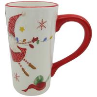 Csésze Christopher Kb. 550ml - piros/fehér, Konventionell, kerámia (9/15cm) - Luca Bessoni