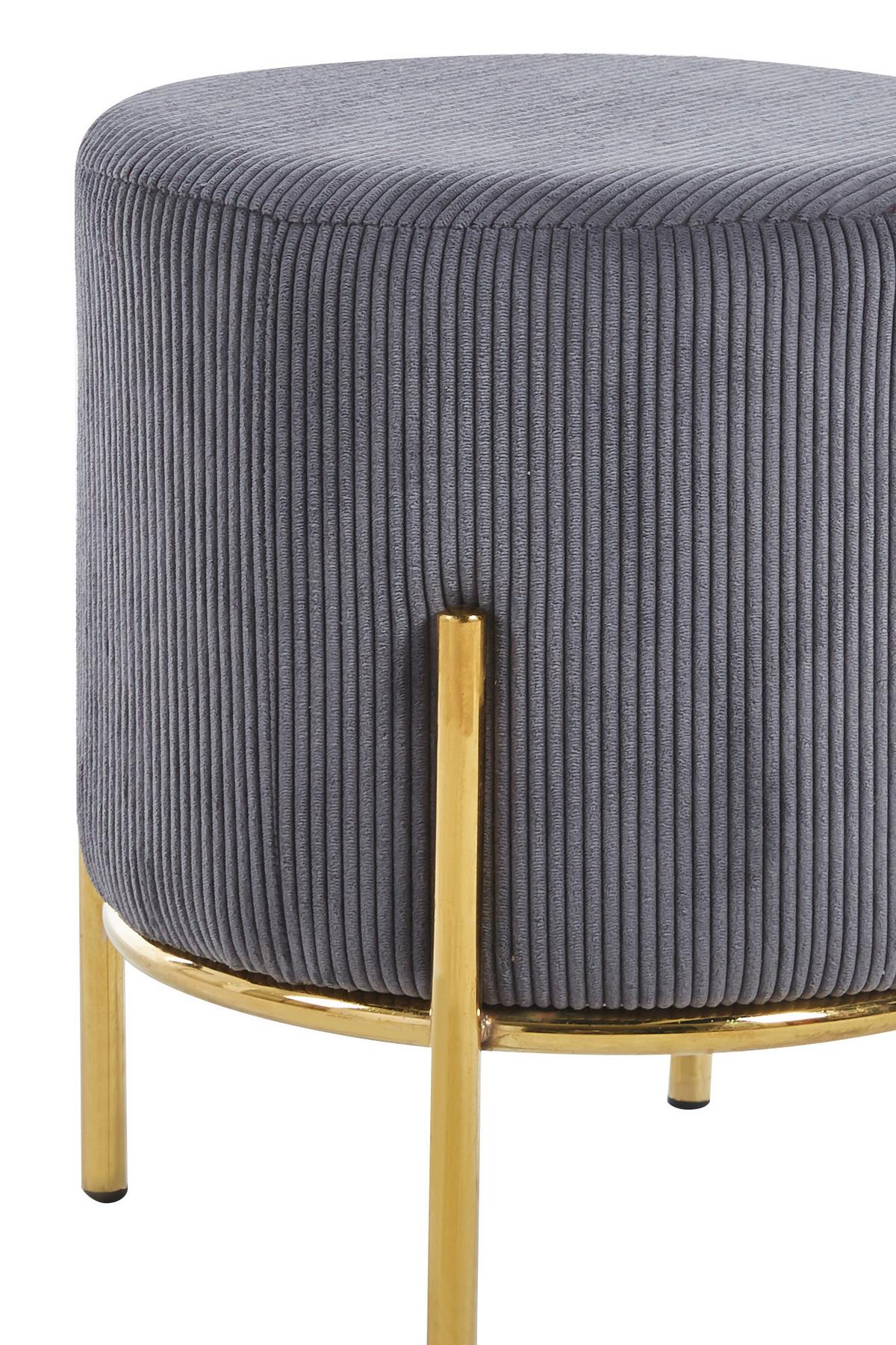 Hocker Grau, Goldfarben B: 35 Cm - Goldfarben/Grau, MODERN, Textil (35/38/35cm) - Livetastic