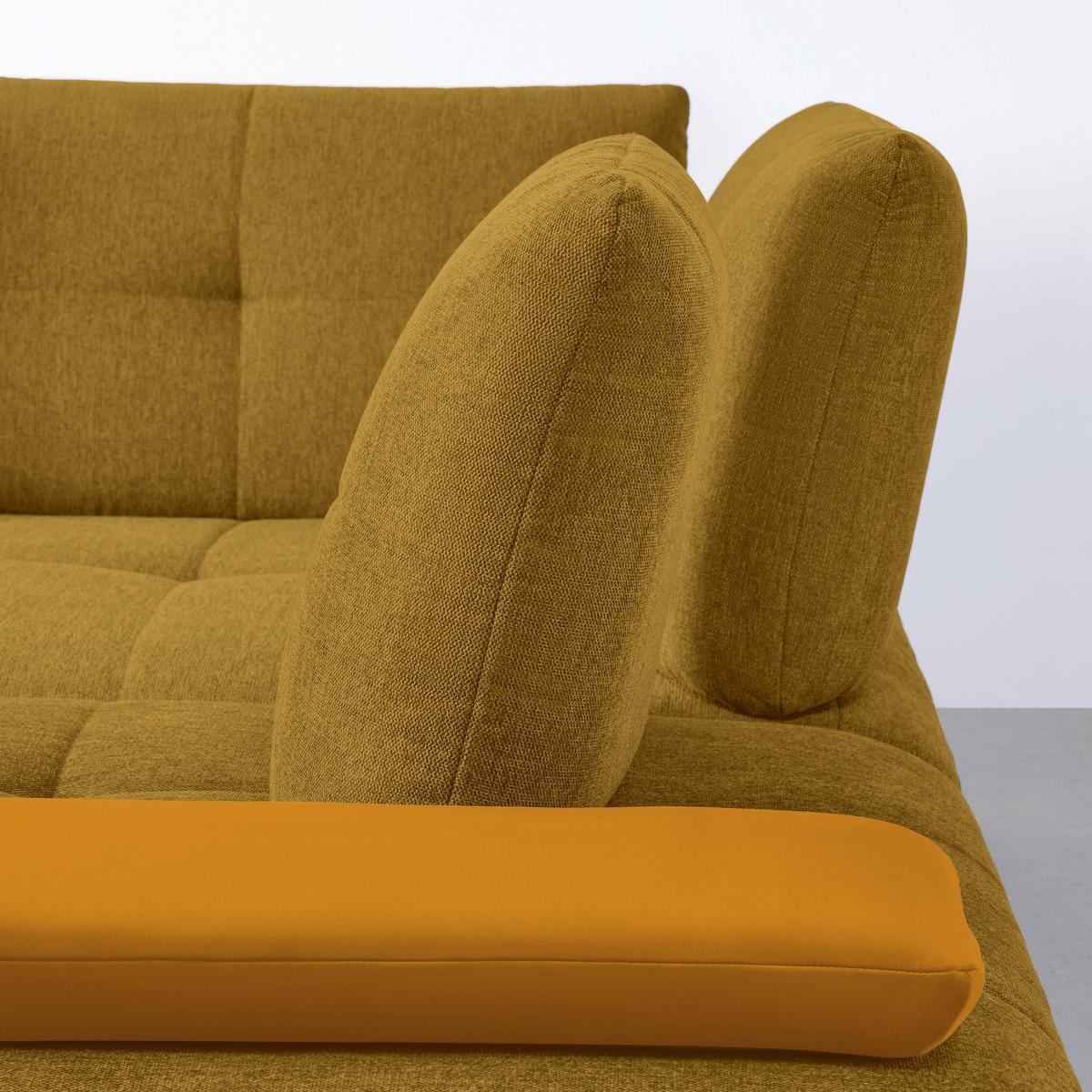 Rohová sedačka TRENDY, pravá, zlatá / hořčicově žlutá - černá/barvy zlata, Moderní, kov/kompozitní dřevo (310/93/250cm) - Premium Living