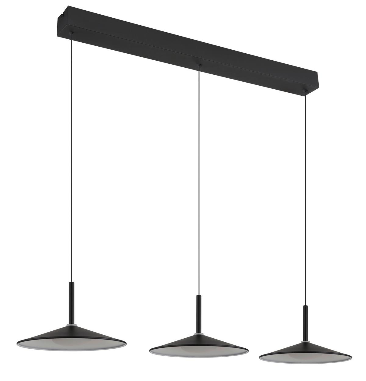 Led-hängeleuchte Lampone Schwarz Weiß L: 95 Cm - Schwarz/Weiß, Design, Kunststoff/Metall (95/25/50-180cm) - Globo