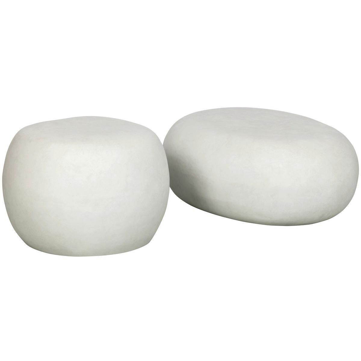 Couchtisch Pebble Weiß B: 65 Cm - Weiß, Design, Glas/Keramik (65/49/31cm) - Livetastic