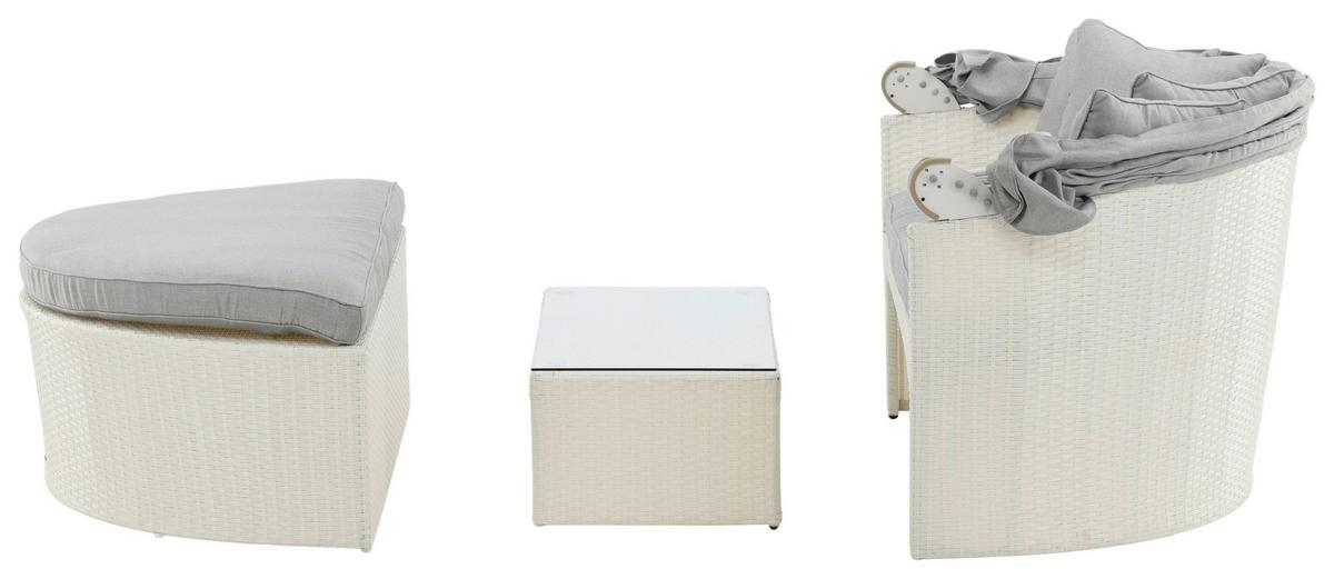 Sonneninsel Padova - Weiß, KONVENTIONELL, Kunststoff (153/72/76cm) - Gardenson