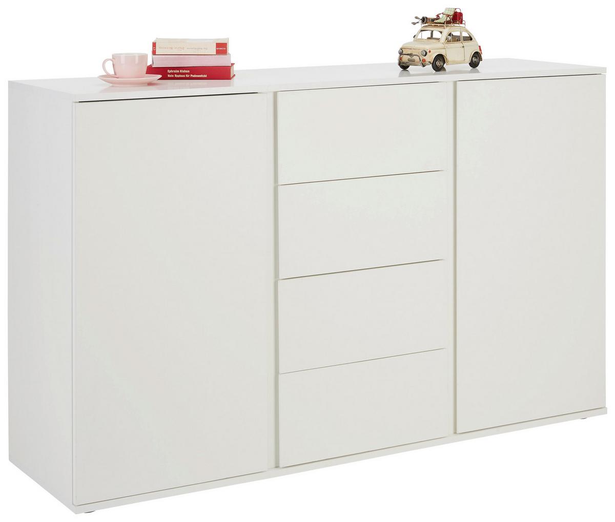 ŠIROKÁ KOMODA BIANCO - bílá/šedá, Moderní, kompozitní dřevo/plast (150/95/43cm) - Mömax