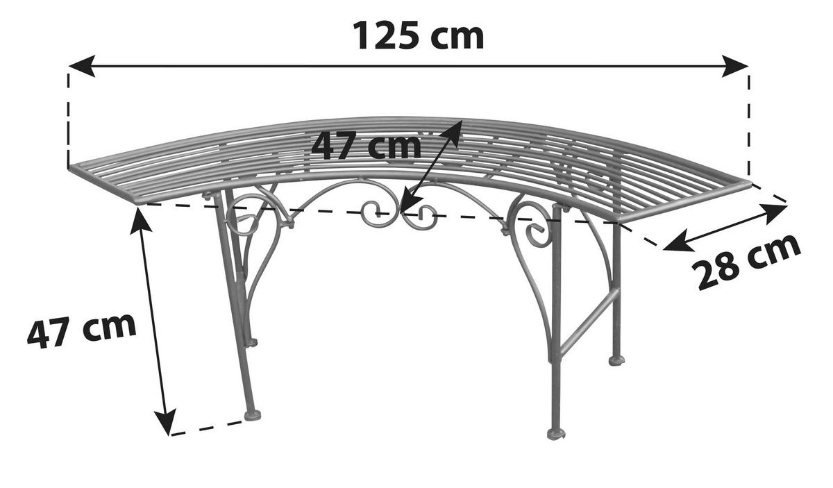 Bogenbank Gusseisen 2-sitzer Fuego, Rostfarben - Rostfarben, MODERN, Metall (125/47/46,5cm)