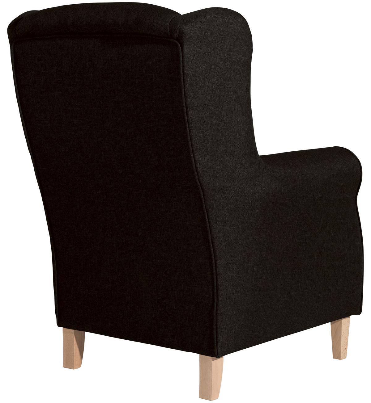 Ohrensessel Lorris - Dunkelbraun/Buchefarben, Design, Textil (77/103/86cm) - Max Winzer