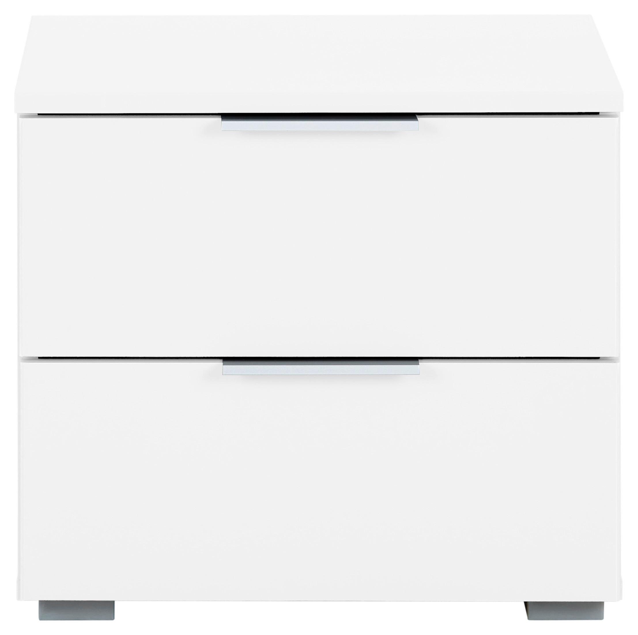 Nachtkästchen Alabama, Weiß B: 40 Cm - Alufarben/Weiß, MODERN, Holzwerkstoff (40/42/42cm) - Rauch Möbel