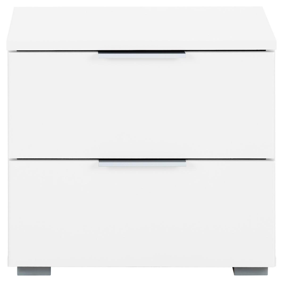 Nachtkästchen Alabama, Weiß B: 40 Cm - Alufarben/Weiß, MODERN, Holzwerkstoff (40/42/42cm) - Rauch Möbel