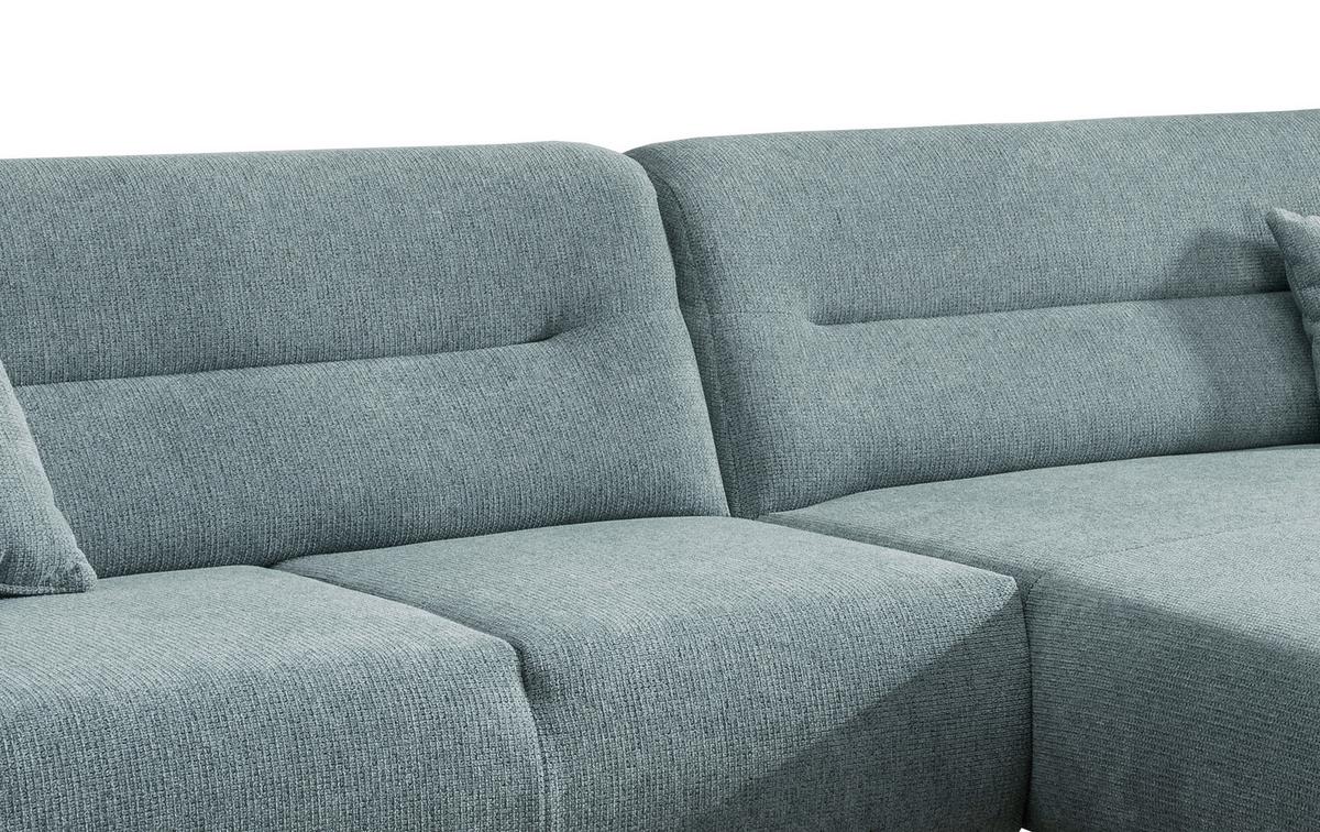 Ecksofa Chenille Blau S: 290x166 Cm - Wildeiche/Mintgrün, MODERN, Textil (290/166cm) - MID.YOU