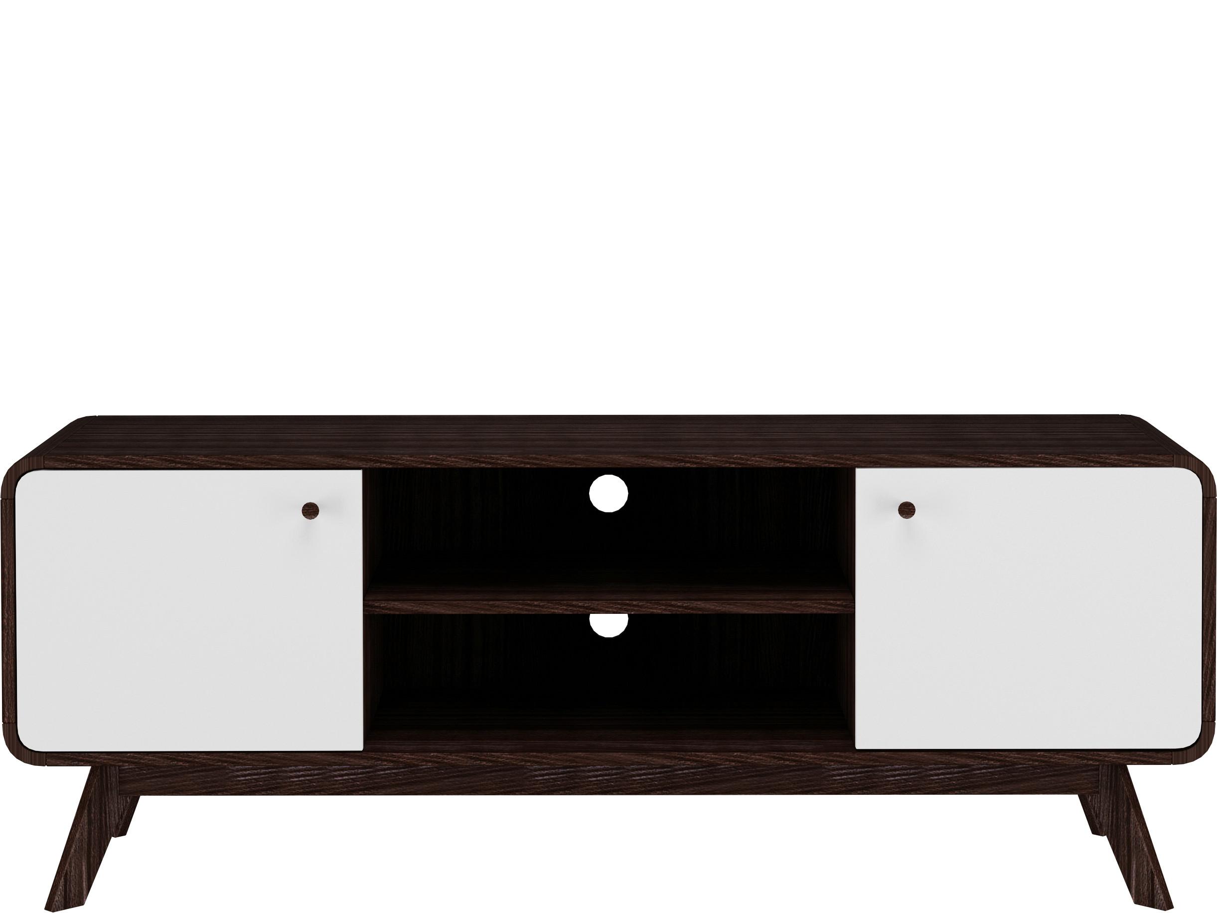 Lowboard Cassie Weiß Walnussfarben B: 140 Cm - Walnussfarben/Weiß, Design, Holz/Holzwerkstoff (140/53/39cm) - MID.YOU