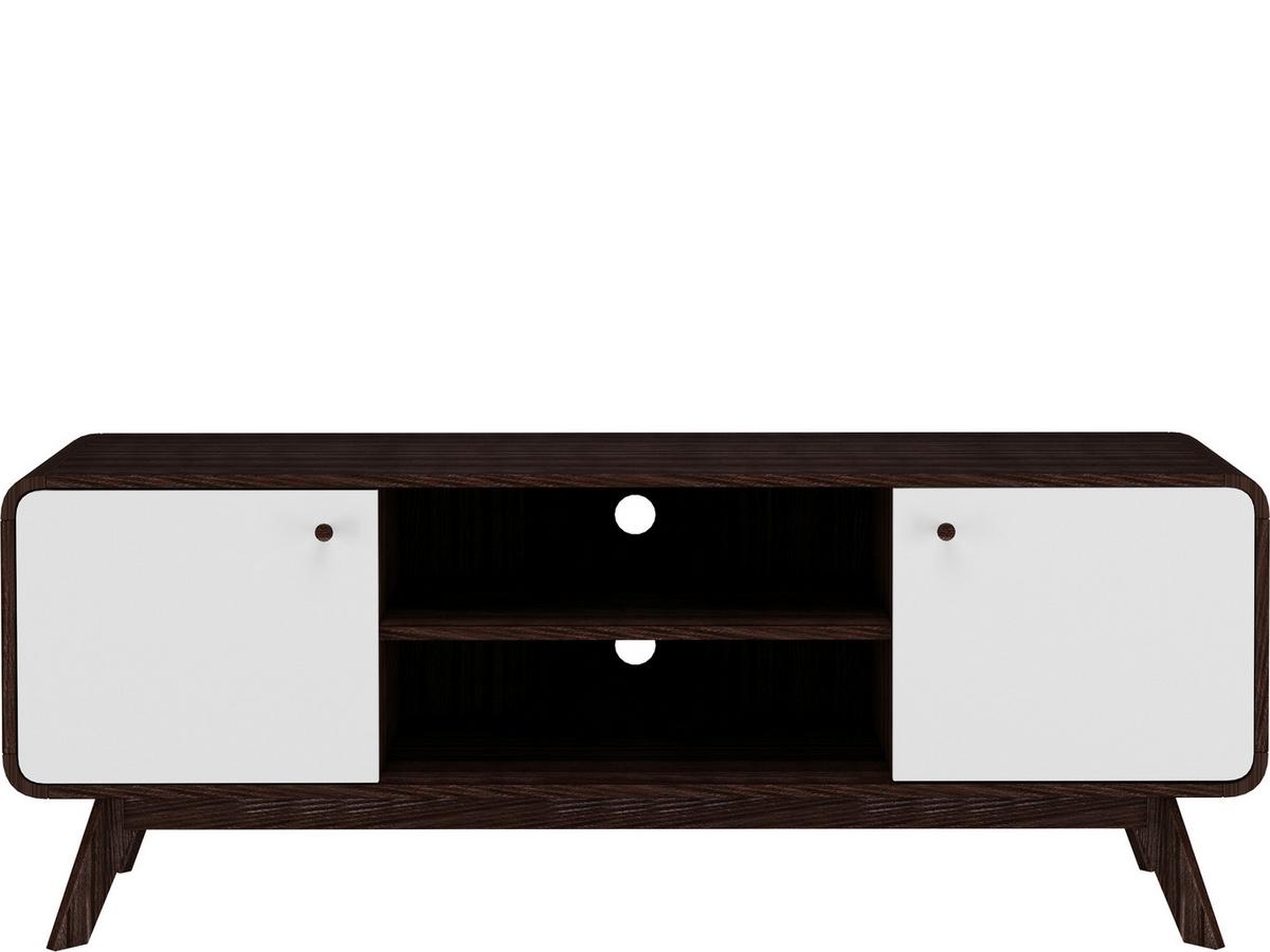 Lowboard Cassie Weiß Walnussfarben B: 140 Cm - Walnussfarben/Weiß, Design, Holz/Holzwerkstoff (140/53/39cm) - MID.YOU