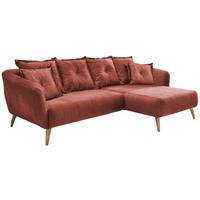 Ecksofa Baggio Koralle S: 277/162 cm - Koralle/Buchefarben, MODERN, Holz/Textil (277/162cm) - Livetastic