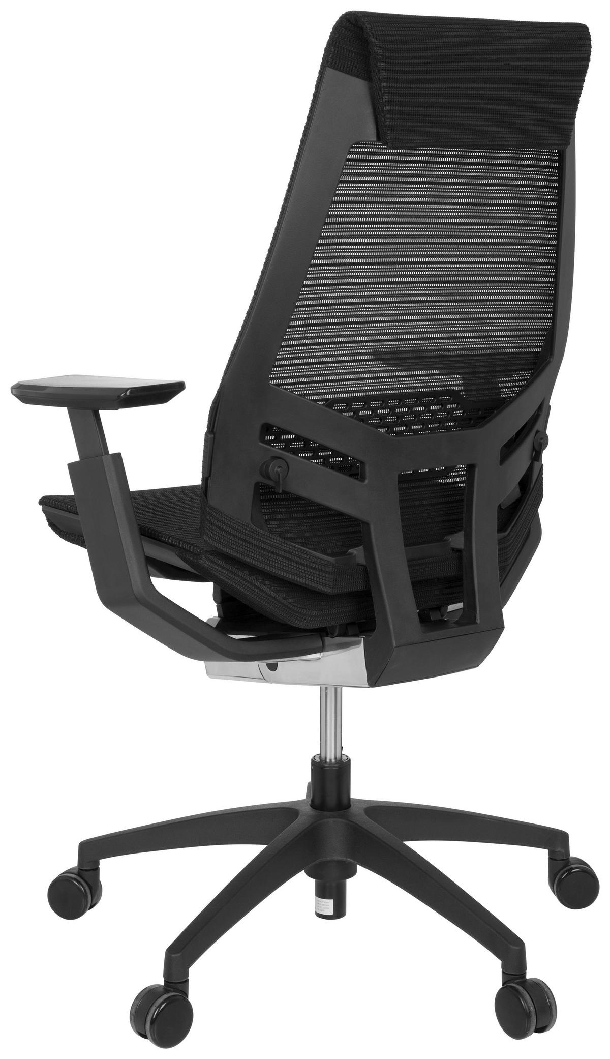 Drehstuhl Genidia Smart Black Höhenverstellbar Schwarz - Schwarz, MODERN, Kunststoff/Textil (70/112/55cm) - MID.YOU