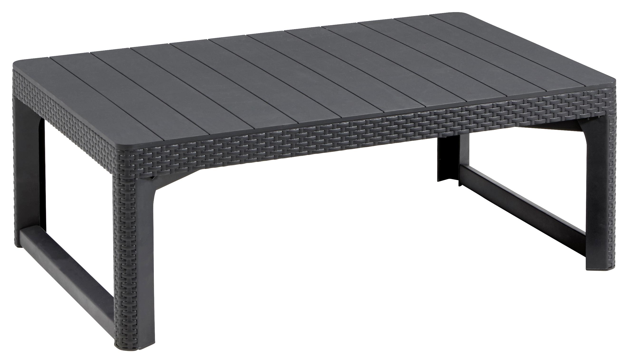 Gartentisch höhenverstellbar Lyon Polyrattan L 116 cm - Graphitfarben, MODERN, Kunststoff (116/40/64/72cm) - Keter