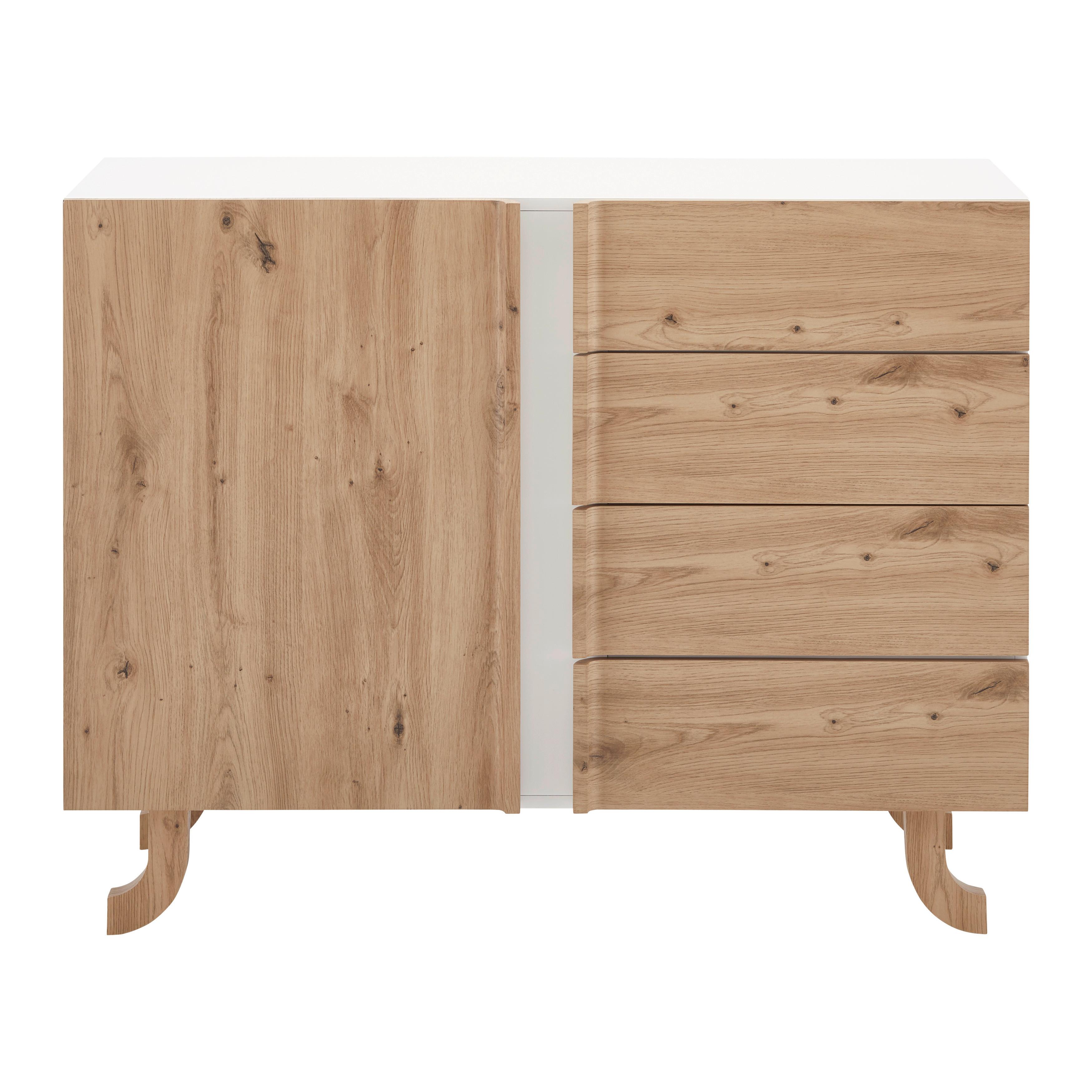 Široká Komoda Vira Barvy Dubu/bílá - bílá/barvy borovice, Moderní, dřevo (110/43/85cm) - Bessagi Home