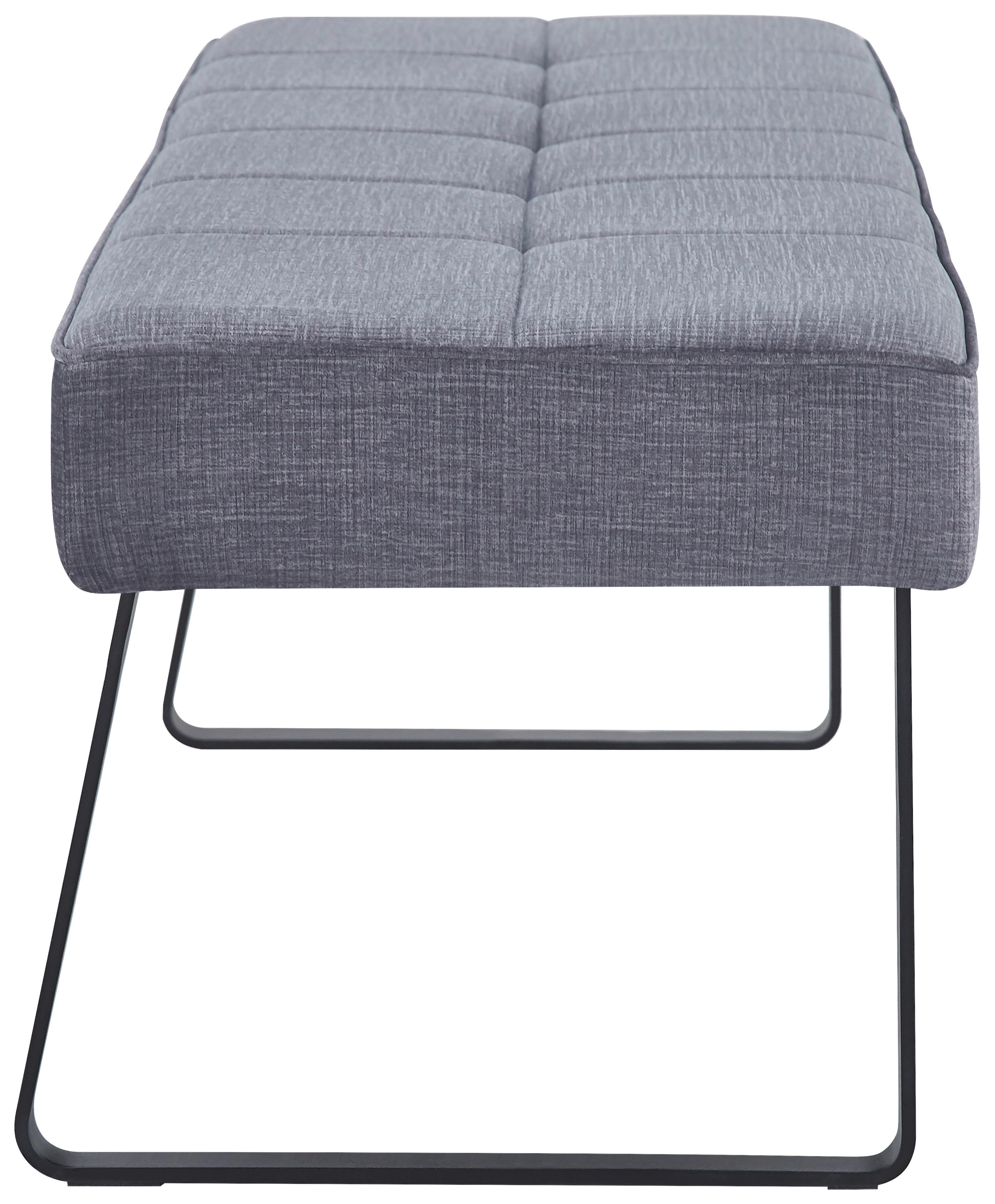 Sitzbank Tilos Ohne Lehne Samt Hellbraun, B: 140 Cm - Hellbraun/Schwarz, KONVENTIONELL, Textil/Metall (140/49/47cm) - MID.YOU