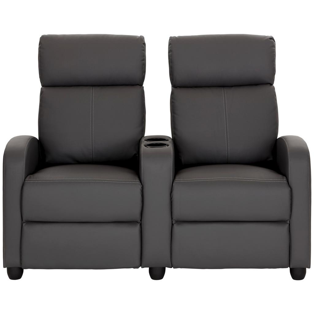 Heimkino-Sofa mit Relaxfunktion Movie Lederlook Grau