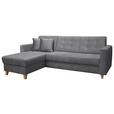 Ecksofa Bergen - Dunkelgrau/Naturfarben, Design, Textil (231/160cm) - Luca Bessoni